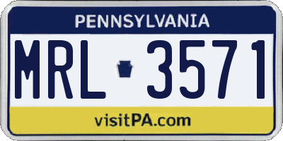 PA license plate MRL3571