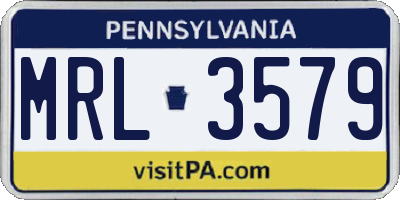 PA license plate MRL3579