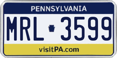 PA license plate MRL3599