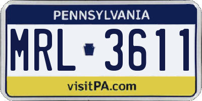PA license plate MRL3611