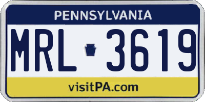 PA license plate MRL3619
