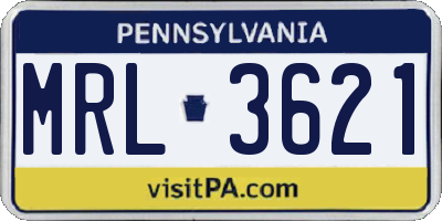 PA license plate MRL3621