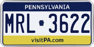 PA license plate MRL3622