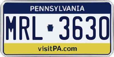 PA license plate MRL3630