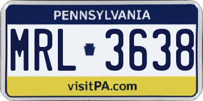 PA license plate MRL3638
