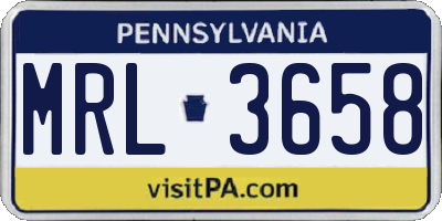 PA license plate MRL3658
