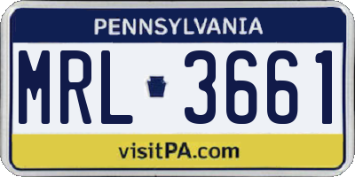PA license plate MRL3661