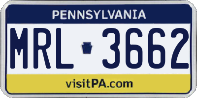 PA license plate MRL3662