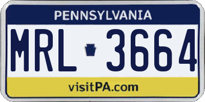 PA license plate MRL3664