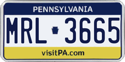 PA license plate MRL3665