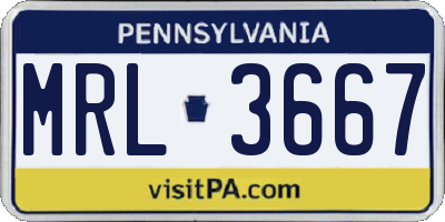 PA license plate MRL3667