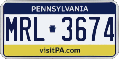 PA license plate MRL3674