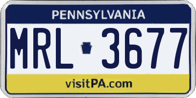 PA license plate MRL3677
