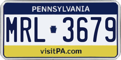 PA license plate MRL3679