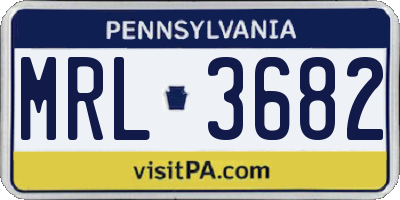 PA license plate MRL3682