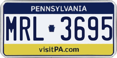 PA license plate MRL3695