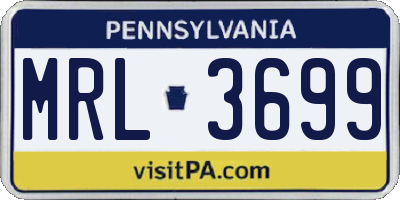 PA license plate MRL3699