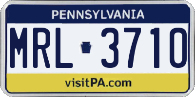 PA license plate MRL3710