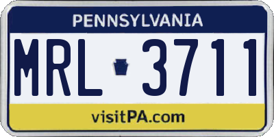 PA license plate MRL3711
