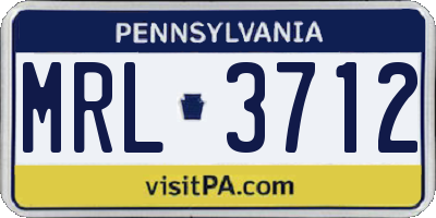 PA license plate MRL3712