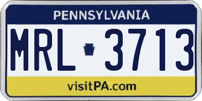PA license plate MRL3713