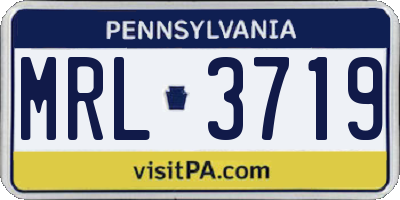 PA license plate MRL3719