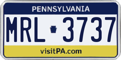 PA license plate MRL3737