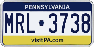 PA license plate MRL3738