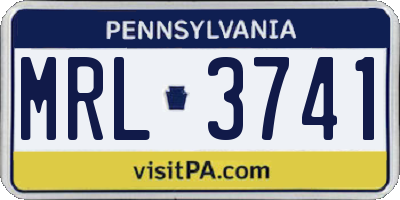 PA license plate MRL3741