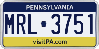 PA license plate MRL3751