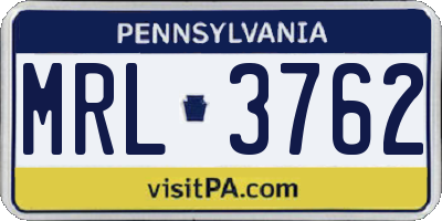 PA license plate MRL3762