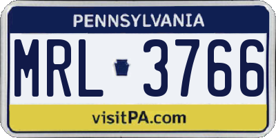 PA license plate MRL3766