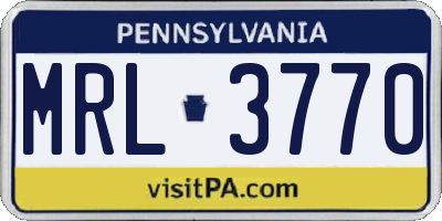 PA license plate MRL3770
