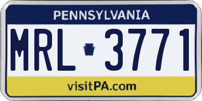 PA license plate MRL3771