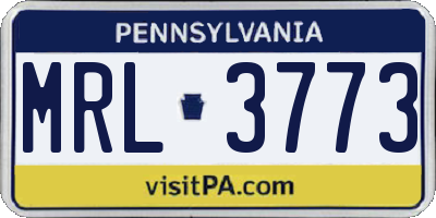 PA license plate MRL3773