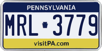 PA license plate MRL3779