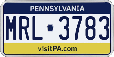 PA license plate MRL3783
