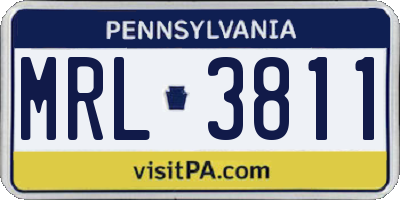 PA license plate MRL3811