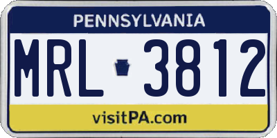 PA license plate MRL3812