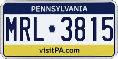 PA license plate MRL3815