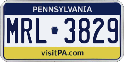 PA license plate MRL3829