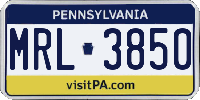 PA license plate MRL3850