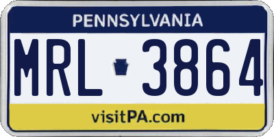 PA license plate MRL3864