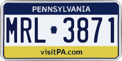 PA license plate MRL3871