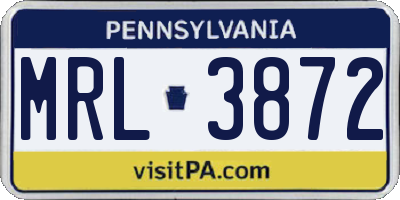 PA license plate MRL3872