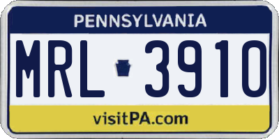 PA license plate MRL3910