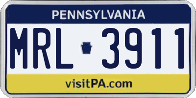 PA license plate MRL3911