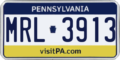 PA license plate MRL3913