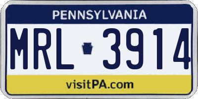 PA license plate MRL3914