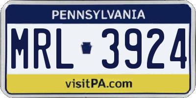 PA license plate MRL3924